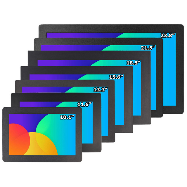 1000 Nits Widescreen 10.1 11.6 13.3 15.6 18.5 19 21.5 23.8 Inch Panel Mounted Industrial Embedded Outdoor Use Touch Monitors