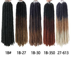 Nuevas trenzas 18 "Straight Gypsy Locs 3 <span class=keywords><strong>Tone</strong></span> Ombre Goddess Faux Locs Extensiones de cabello Trenzas sintéticas de ganchillo - Product Image 6