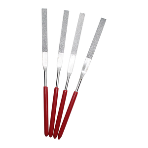 Limes à aiguilles de précision professionnelles plaquées titane, ensemble en acier diamanté, manche en plastique, épaisseur 1,4 mm, outils de polissage fin - Product Image 1