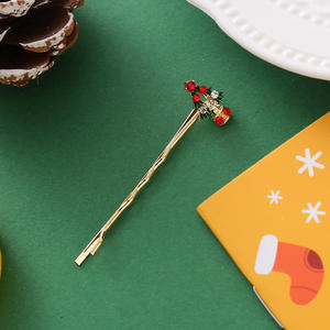 Pinces à cheveux créatives pour <span class=keywords><strong>arbre</strong></span> de Noël Nouveau design Père Noël Elk Alliage d'or Accessoires de cheveux pour enfants pour la fête - Product Image 6