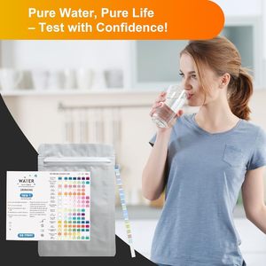 100-Pack Vkwe Brand Home Water para tiras y kits Prueba de dureza de pH Cloro Plomo Hierro <span class=keywords><strong>Cobre</strong></span> <span class=keywords><strong>Nitrato</strong></span> Etc. 1 año de garantía - Product Image 5