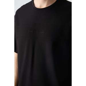 Conjunto de Pantalones Cortos Básicos para Hombre, de Algodón Negro, Gruesos, Suaves, con Textura, Corte Holgado - 85257 - Negro/negro - Product Image 4