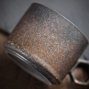 แก้วกาแฟเซรามิคสไตล์เรโทร แก้วลาเต้อาร์ต แก้วเซรามิคเนื้อหยาบ - Product Image 5