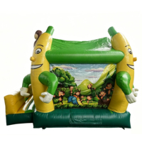 Château gonflable singe Lilytoys avec piliers banane, trampoline en PVC certifié CE pour fêtes