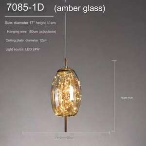 Lampes de Style nordique <span class=keywords><strong>Restaurant</strong></span> lustre chambre lampe de chevet minimaliste verre suspendu suspension - Product Image 6