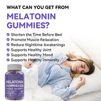 Gummies pour le sommeil à la mélatonine, sans sucre, avec L-tryptophane, 5-HTP, magnésium et ashwagandha, marque privée OEM pour adultes