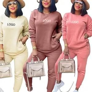 American Clothing Tracksuit Long Sleeves SweatShirt Jogging Pants Set Plain Joggers SweatSuits Sets Women 2 Piece Sets for fall