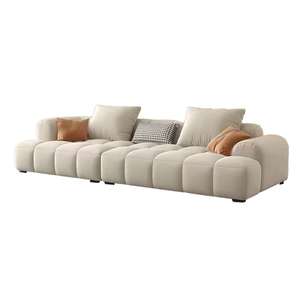 Divano in Tessuto Yisi per <span class=keywords><strong>Soggiorno</strong></span>, Moderno e Semplice, Nuovo Modello per Famiglie Grandi e Piccole, Stile Francese Crema, Divano Marshmallow a Fila Dritta - Product Image 6