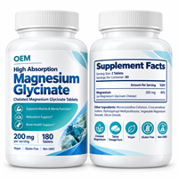 Comprimés professionnels de glycinate de magnésium en forme de bisglycinate chélaté pour les marques de bien-être, soutien musculaire et nerveux, approvisionnement OEM