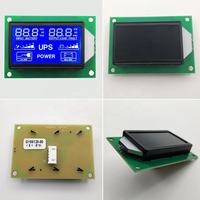 Pantalla LCD Monocromática HTN con Retroiluminación Azul Blanca, Módulo de Pantalla de 7 Segmentos Personalizado de 73.2x50mm, 12 Horas, 3.3V COB+Zebra para UPS
