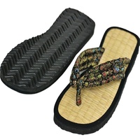 Tongs et sandales légères et respirantes en soie de cannelle et jonc de mer naturel, motif floral, tendance mode été-printemps, le meilleur du Vietnam