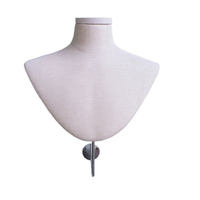 Buste de mannequin en lin pour bijoux, à fixer au mur ou sur un support de table, pour la présentation de colliers pour femmes
