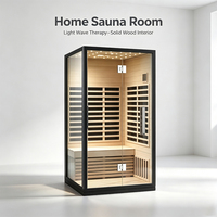 Sauna à vapeur sèche haut de gamme sur mesure, construction en bois massif, sauna domestique personnalisé OEM, bien-être pour spa, salle de bain entièrement vitrée