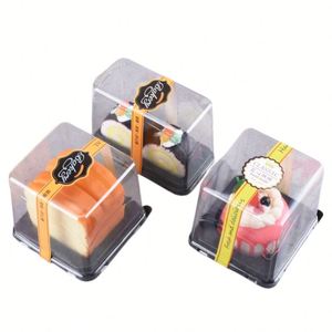 <b>Mini</b> <b>Cake</b> <b>Box</b> Square Mooncake <b>Box</b> Small Single Muffin Dessert <b>Cake</b> Container PET Plastic Wholesale 3 Inch Food Bulk Disposable - Product Image 1