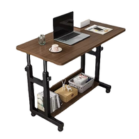 Table de lit mobile réglable en hauteur, bureau d'ordinateur mobile pour chambre à coucher, dortoir, bureau à domicile pour étudiants