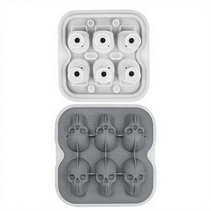 Moule à glace et bac à glaçons en silicone alimentaire à 6 cavités, réutilisable, durable, manuel, pour usage domestique, avec couvercle, facile à démouler, compatible congélateur - Product Image 2