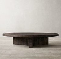 Table basse ronde rétro en bois massif pour salon, table à thé de style italien de luxe léger, petite table en bois pour la maison