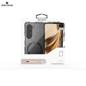 Ravaka Housse de protection magnétique avec texture en fibre de carbone et <span class=keywords><strong>cadre</strong></span> avant pour Fold 7 Full Body Design - Product Image 6