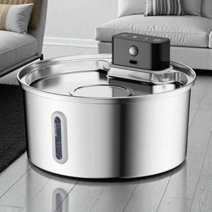 Fontaine à eau pour chats, écologique, durable, en acier inoxydable 304, 3,2 L, à commande par capteur, avec fenêtre de niveau d'eau, système de filtration - Product Image 1