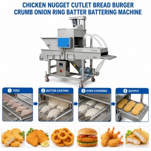 Pépite de poulet escalope <span class=keywords><strong>pain</strong></span> Burger miette oignon anneau pâte battage machine - Product Image 5