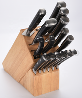 Le kit complet de couverts en acier inoxydable Set de couteaux de cuisine Set de blocs à couteaux 15pcs