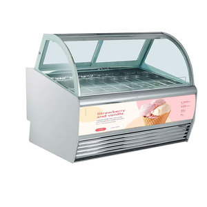 Thương mại Ice Cream Cooler & Lưu trữ tủ đông với làm mát không khí thép không gỉ Cửa trong suốt hiển thị cho Ice Cream parlor - Product Image 2