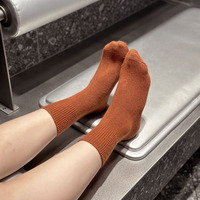 2023 automne hiver femmes laine mérinos Slouch chaussettes Double aiguille couleur Pure Compression chaussettes mode-femmes laine chaussettes