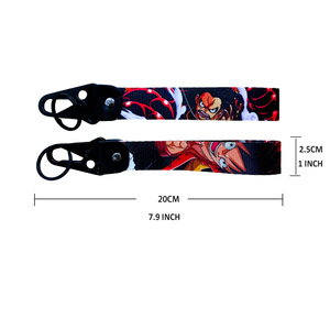 Llavero de Metal personalizado de diseño <span class=keywords><strong>500</strong></span>, serie Anime, llavero de boca de águila de nailon, logotipo trenzado bordado, cordón de muñeca corto - Product Image 5