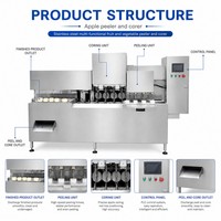 Commerciële fruit schilmachine, snijmachine en ontpitter, appel schiller, ontpitter, snijmachine voor voedingsfabrieken