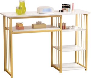 โต๊ะทำเล็บสีชมพูสำหรับช่างเทคนิค Modern Double Modernas พร้อมชุดเก้าอี้ เฟอร์นิเจอร์ร้านเสริมสวย สำหรับทำเล็บเจล - Product Image 3