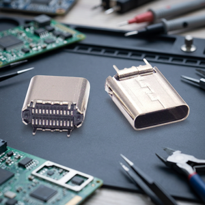 หัวต่อ USB 3.1 Type C แบบตัวเมีย SMT แนวตั้ง ความเร็วสูง  หน้าสัมผัสทองแดงเคลือบดีบุก  ตัวเรือนสแตนเลส  ค่าการนำไฟฟ้าสูง - Product Image 2
