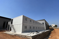 Maison conteneur préfabriquée 40 pieds, bureau de chantier modulaire, hébergement pour travailleurs, structure en acier