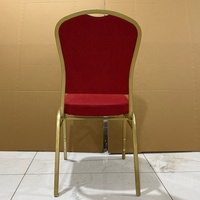 Nouvelle chaise de banquet moderne, durable, avec revêtement en tissu bordeaux, empilable, pour restaurant, décoration de mariage