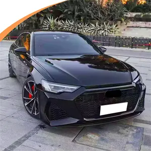 Audi A6 C6 Car Front Bumper Grills Side Skirts Rear Wing Spoiler Body Kit Accessory Upgrade for Audi RS6 Sports Carbon Black