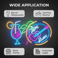 Enseigne néon LED personnalisée, impression UV sur acrylique, étanche IP67, contrôle par application, couleurs personnalisables, durée de vie supérieure à 50 000 heures, pour bar