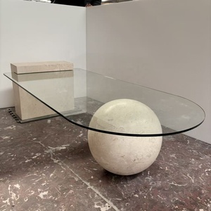 <span class=keywords><strong>Table</strong></span> basse personnalisable <span class=keywords><strong>en</strong></span> marbre naturel avec <span class=keywords><strong>plateau</strong></span> <span class=keywords><strong>en</strong></span> <span class=keywords><strong>verre</strong></span> <span class=keywords><strong>trempé</strong></span> et pieds <span class=keywords><strong>en</strong></span> boules <span class=keywords><strong>de</strong></span> pierre, également utilisable comme <span class=keywords><strong>table</strong></span> <span class=keywords><strong>en</strong></span> <span class=keywords><strong>verre</strong></span> - Product Image 5