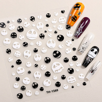 Autocollants pour ongles Halloween Fournitures pour ongles Ghost Pumpkin Nail Sliders Couteau Marques Rouge Cool Stickers Décoration des ongles