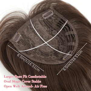 Ventes Flash Perruque en Soie Mono Base <span class=keywords><strong>avec</strong></span> Clip, Complément Capillaire <span class=keywords><strong>Femme</strong></span> à Frange pour Cheveux Fins - Product Image 4