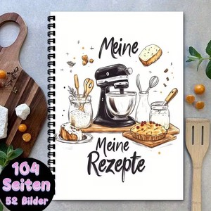 Nouveau carnet de recettes A5, agenda de cuisine, carnet spirale, planificateur, cadeau, couverture en papier, logo personnalisé, 52 feuilles - Product Image 3