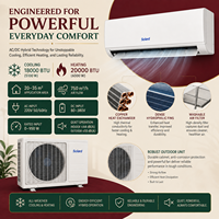 AC Tenaga Surya 18000 BTU DC 48V Bertenaga Baterai Inverter Wall Split Hybrid Set Lengkap Pendingin Pemanas Rumah Tangga