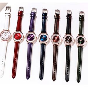 <span class=keywords><strong>Montre</strong></span> diamant en mouvement pour femme, bracelet en cuir, <span class=keywords><strong>montre</strong></span>-bracelet pour femme, montres élégantes à quartz - Product Image 4