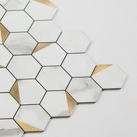 Leeven — bâton hexagonal en plastique et aluminium, bricolage, bande adhésive, carrelage de mosaïque blanche, mur de vinyle