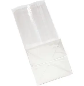 종이 삽입 셀로판 가방이있는 거셋 플랫 바닥 셀로판 가방