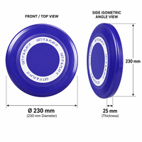 Disque volant pour chien TPE bleu, 230 mm, moderne et classique, jouet interactif pour chien, pour l'extérieur