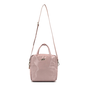 Bolso bandolera de gran capacidad, color rosa piedra, con asa cuadrada y cierre de botón que imitación el estilo del volante - Product Image 1