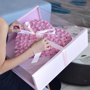 Caja de regalo acrílica rosas preservadas eternas flores rosa amor preservada Rosa flor en Cajas de Regalo corazón eterno - Product Image 3