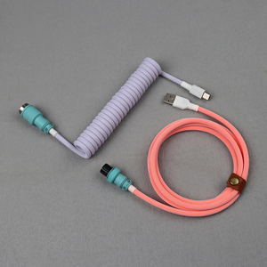 Cavo a spirale a molla da USB a 5 pin di fabbrica OEM 5 pin maschio GX16 aviatore a cavi a spirale di tipo c per tastiere meccaniche - Product Image 6