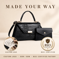 Sac fourre-tout bandoulière rétro en cuir PU gaufré crocodile pour femme, personnalisable avec logo, marque privée, faible MOQ, prêt pour FBA, vente en gros