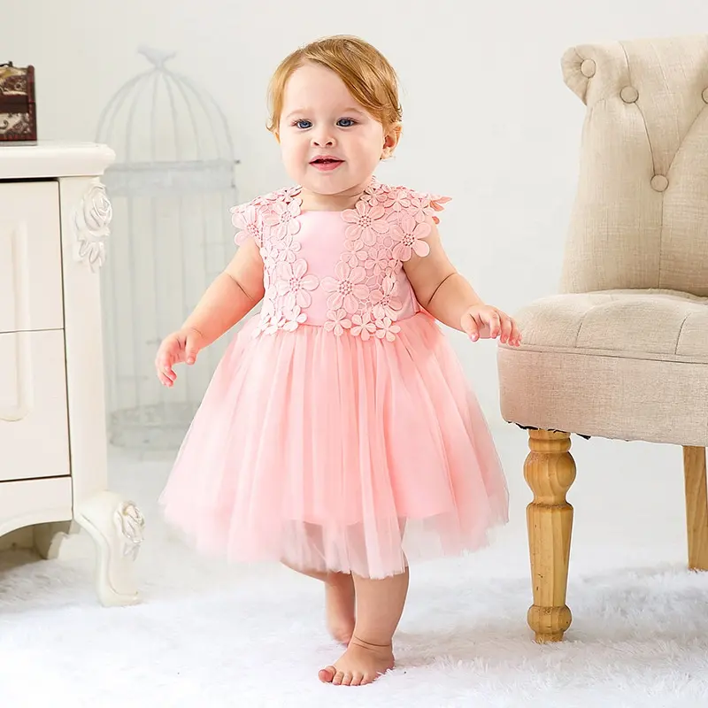 Vestido con volantes para bebé recién nacido, bonito vestido de fiesta para niña, flores, boda, cumpleaños, princesa