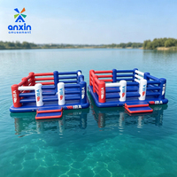 Arène de boxe aquatique gonflable commerciale pour compétitions estivales, jeux en lac, piscine et parc aquatique